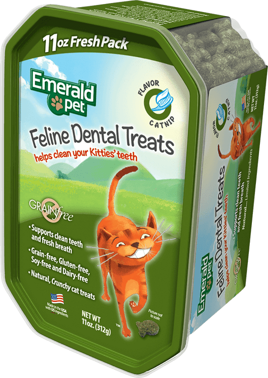 Emerald Pet Feline Dental Cat Treats Catnip 11oz