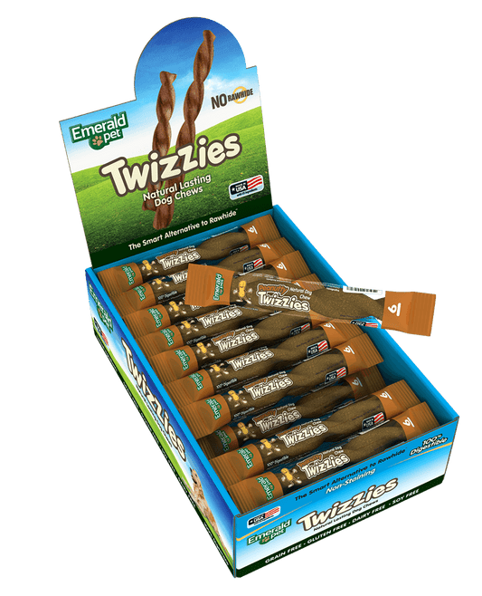 Emerald Pet Twizzies Dog Treat Peanutty 6inch/30count