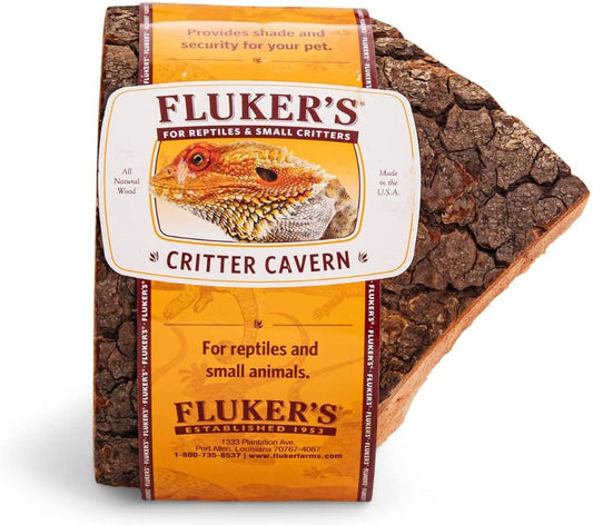 Flukers Critter Cavern Corner Half-Log for Reptiles and Small Animals