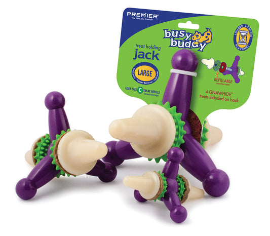 Petsafe Busy Buddy Jack Dog Toy Purple/White Lg