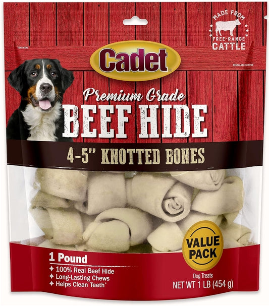 Cadet Premium Grade Beef Hide Knotted Bones 4 Inch