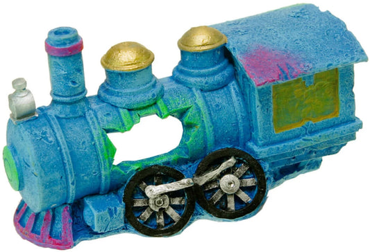 Blue Ribbon Exotic Environments Steam Locomotive Ornament Blue