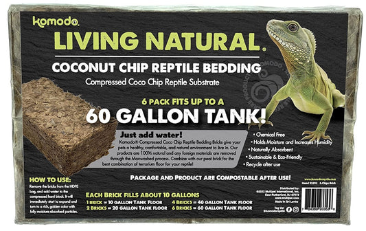 Komodo Living Natural Coconut Chip Reptile Bedding Brick