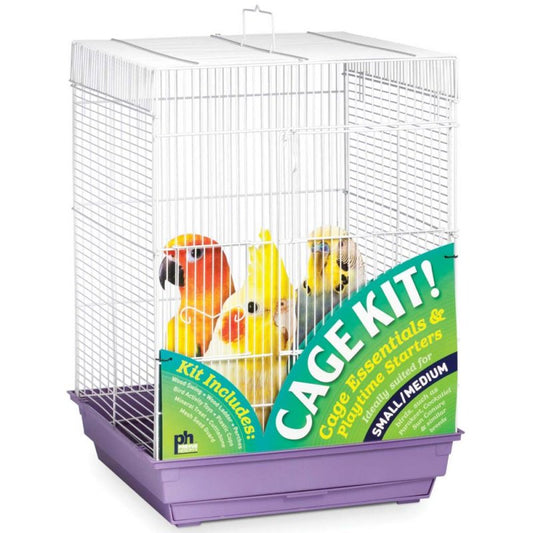 Prevue Square Top Bird Cage Kit Purple