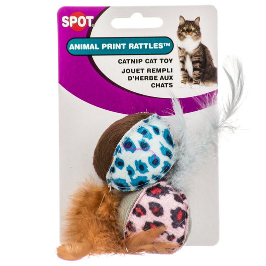 Spot Animal Print Rattle with Catnip Cat Toy