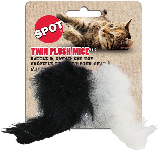 Spot Twin Plush Mice Cat Toy