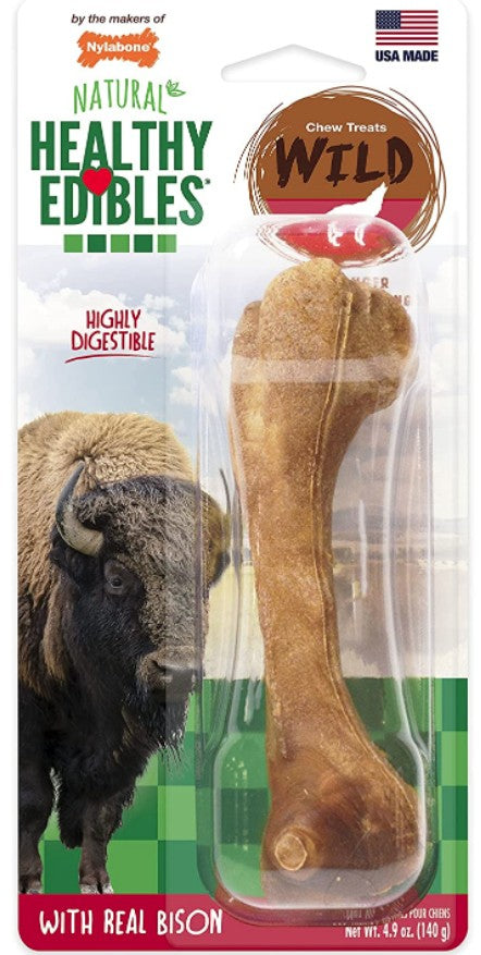 Nylabone Healthy Edibles Natural Wild Bison Chew Treats Large