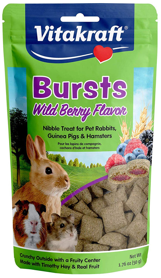 Vitakraft Bursts Treat for Rabbits, Guinea Pigs and Hamsters Wild Berry Flavor