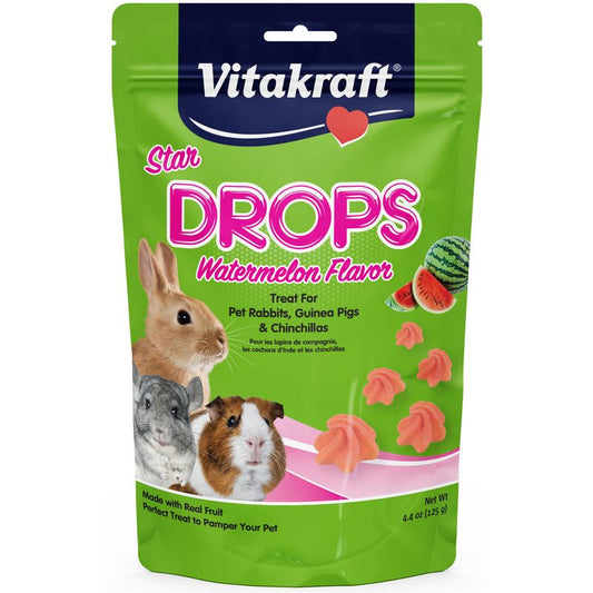 Vitakraft Star Drops Watermelon Flavor Treat for Rabbits, Guinea Pigs and Chinchillas