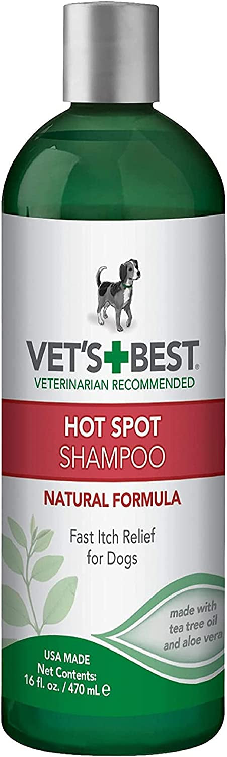 Vets Best Hot Spot Shampoo Tea Tree Oil and Aloe Vera for Itch Relief for Dogs and Pupppies
