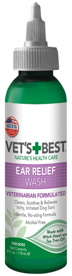 Vets Best Ear Relief Wash Natural Formula Alcohol-Free for Dogs