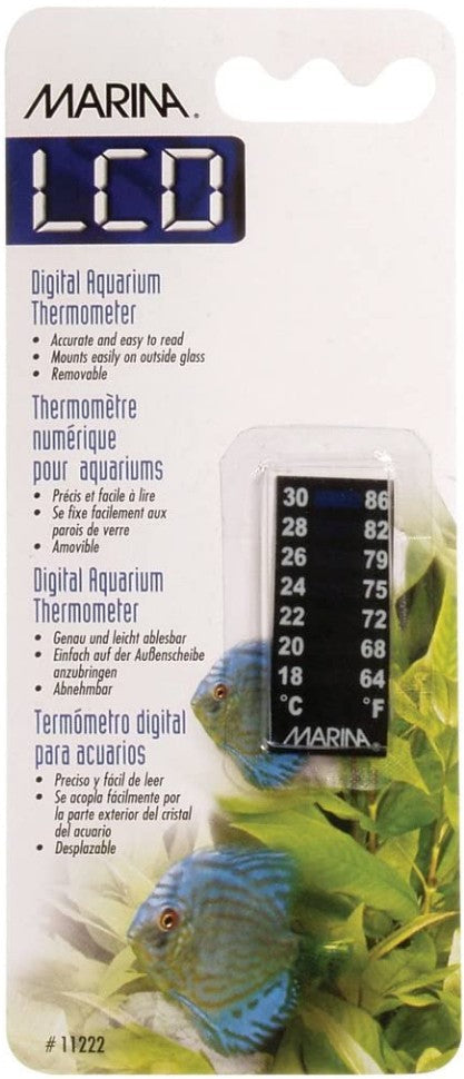 Marina LCD 1.75" Long Digital Aquarium Thermometer 64 to 86&deg; F