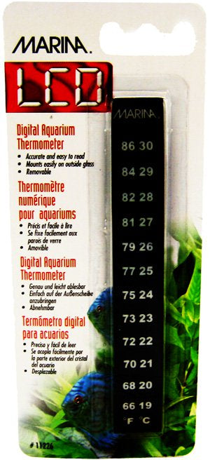 Marina LCD 5" LongDigital Aquarium Thermometer 66 to 88&deg; F