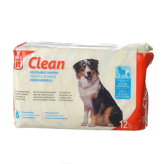 DogIt Clean Disposable Diapers for Dogs Large
