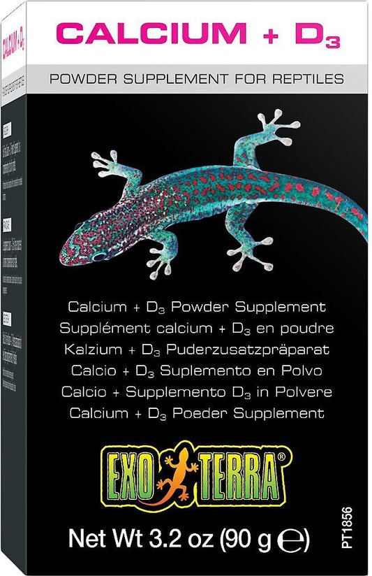Exo Terra Calcium + D3 Powder Supplement for Reptiles