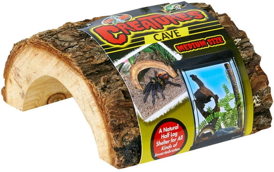 Zoo Med Creatures Cave Natural Half Log for Sleeping and Hiding