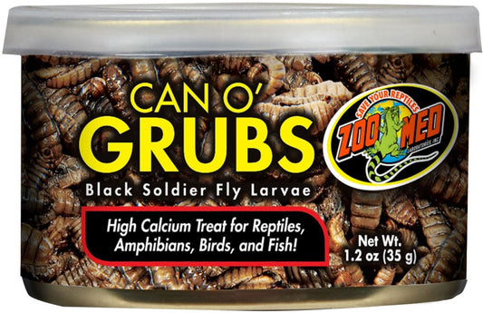 Zoo Med Can O Grubs Black Soldier Fly Larvae High Calcium Treat for Reptiles, Amphibians, Birds, and Fish