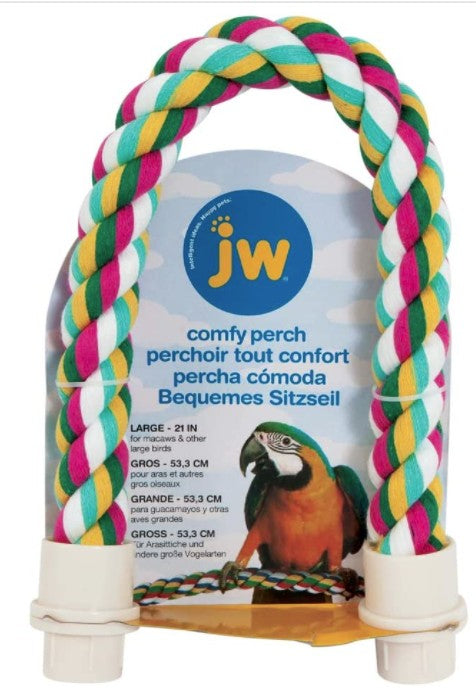 JW Pet Flexible Multi-Color Comfy Rope Perch for Birds